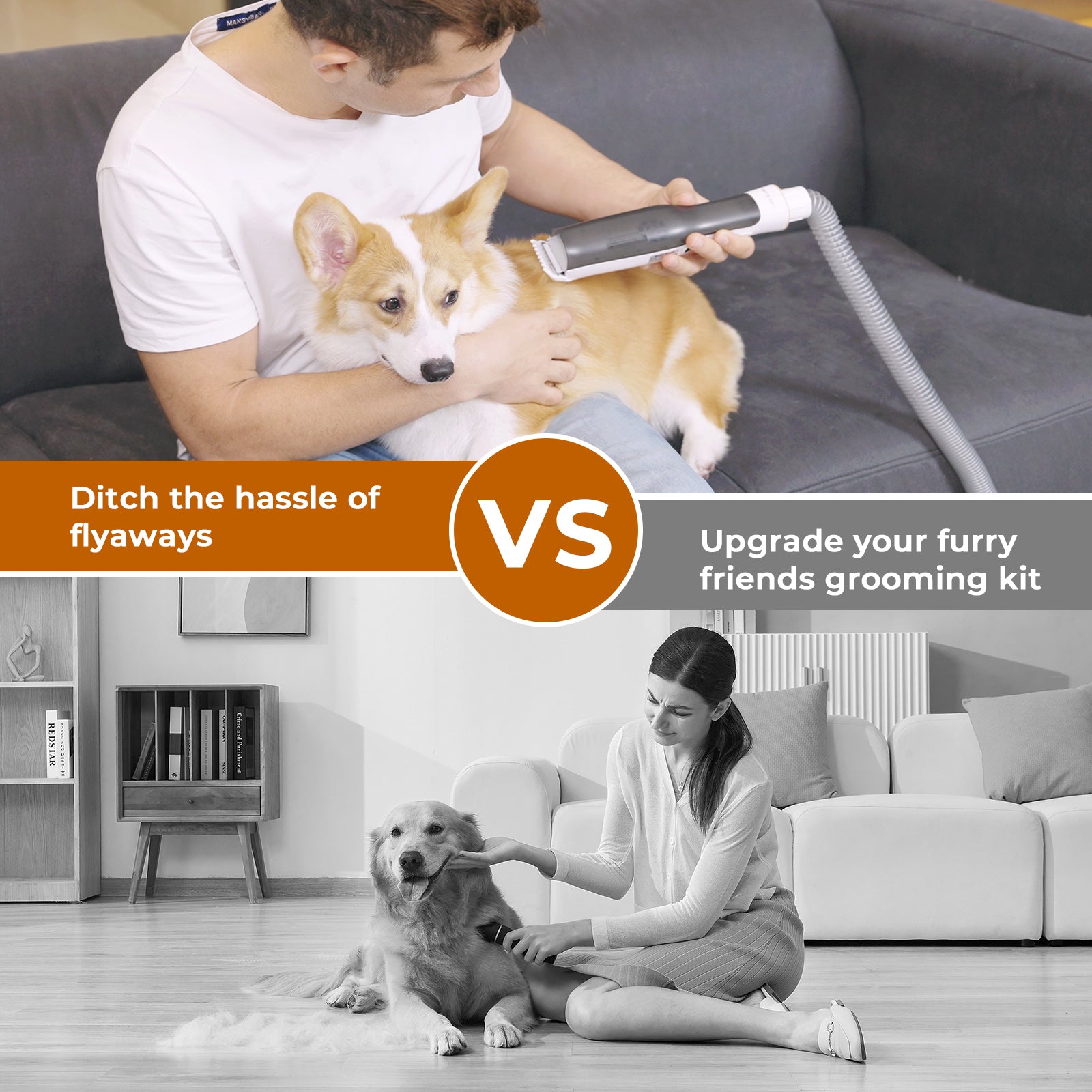 OMCPET 7-in-1 Pet Grooming Vacuum for Dogs & Cats