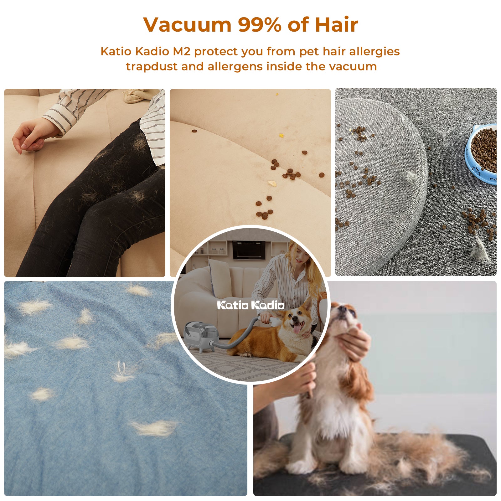 OMCPET 7-in-1 Pet Grooming Vacuum for Dogs & Cats