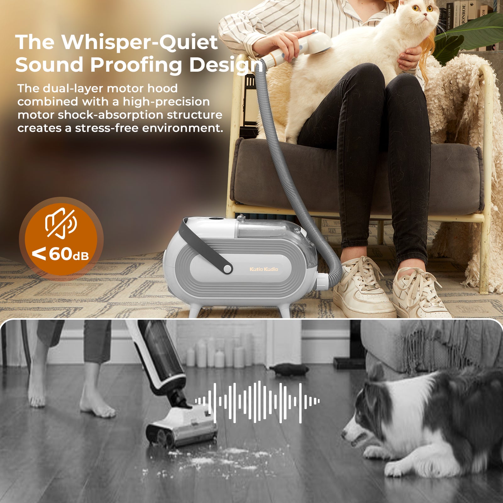 OMCPET 7-in-1 Pet Grooming Vacuum for Dogs & Cats