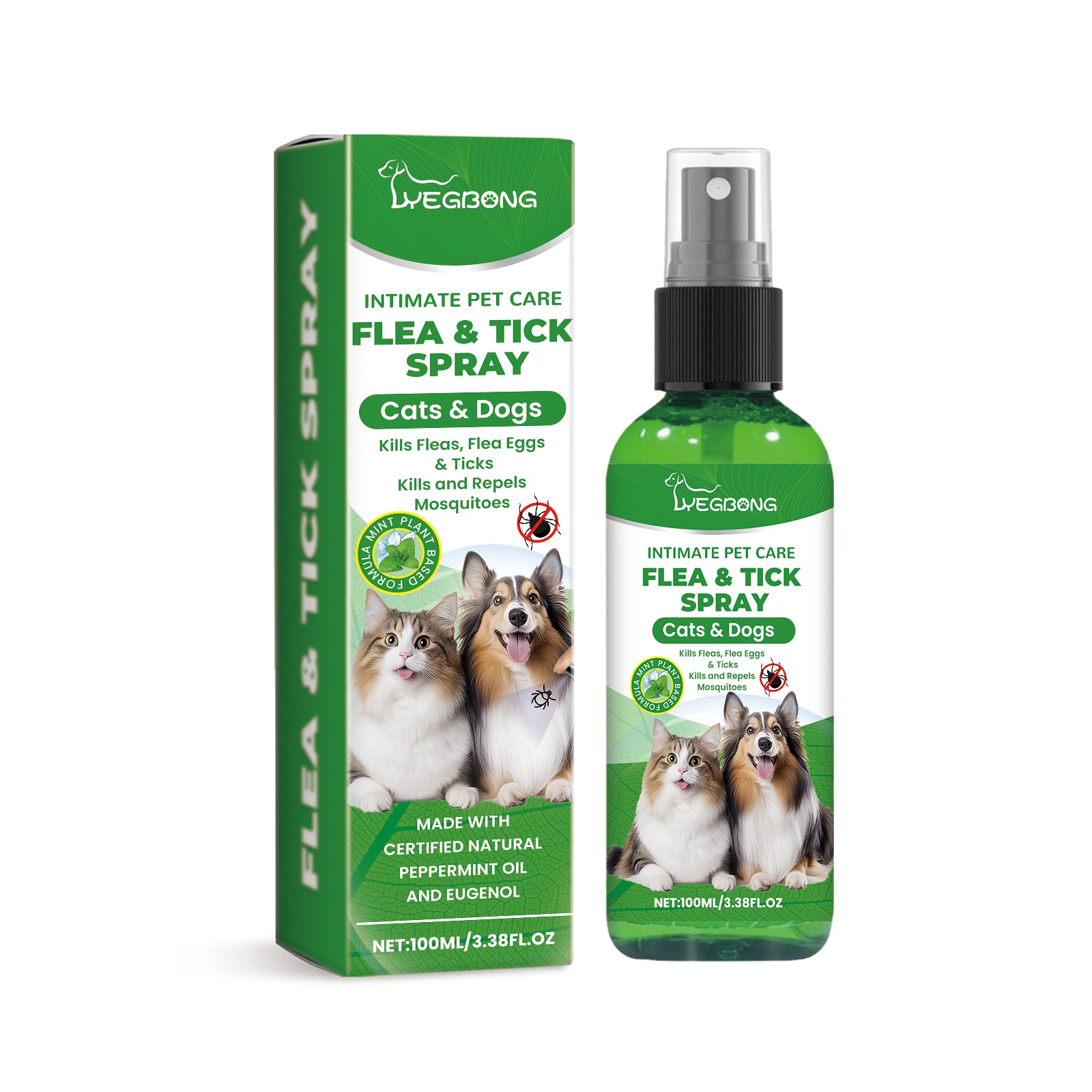 Yegbong Anti-Flea Spray – Mild & Safe Formula for Pets' Skin and Fur