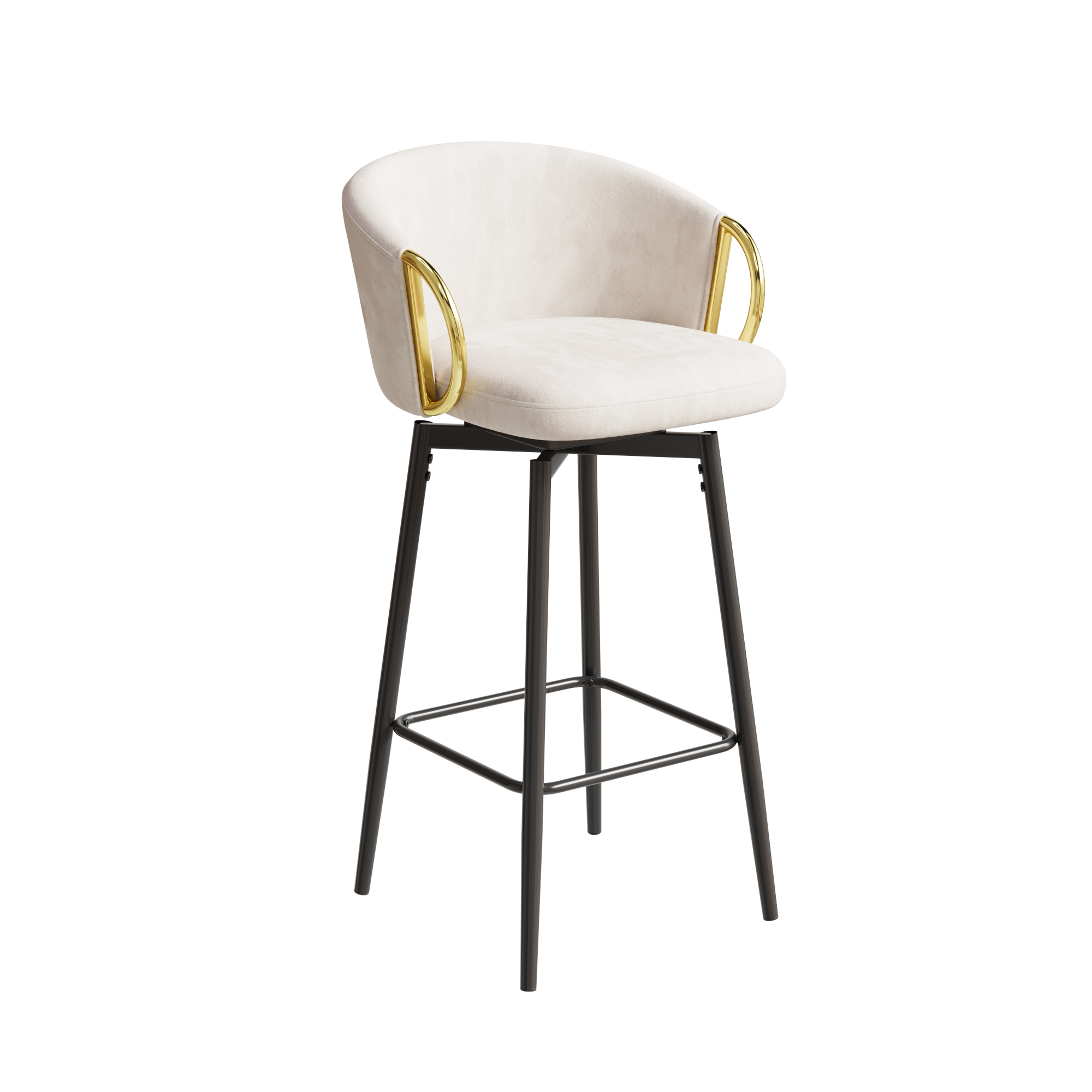 Set of 2 Modern 30'' Velvet Bar Stools