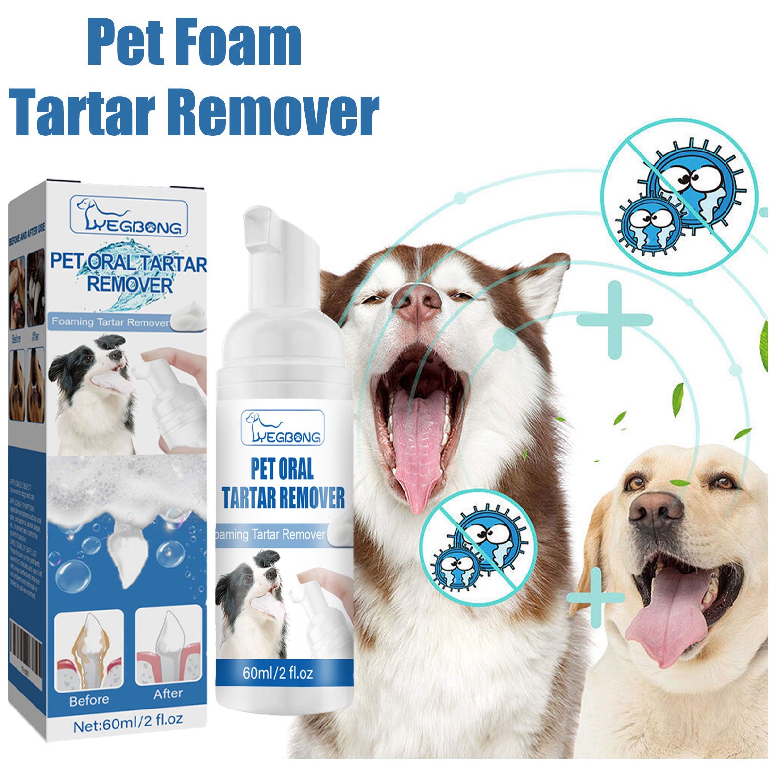 Yegbong Pet Mouth Foam – Clean Teeth, Remove Tartar, Stop Bad Breath