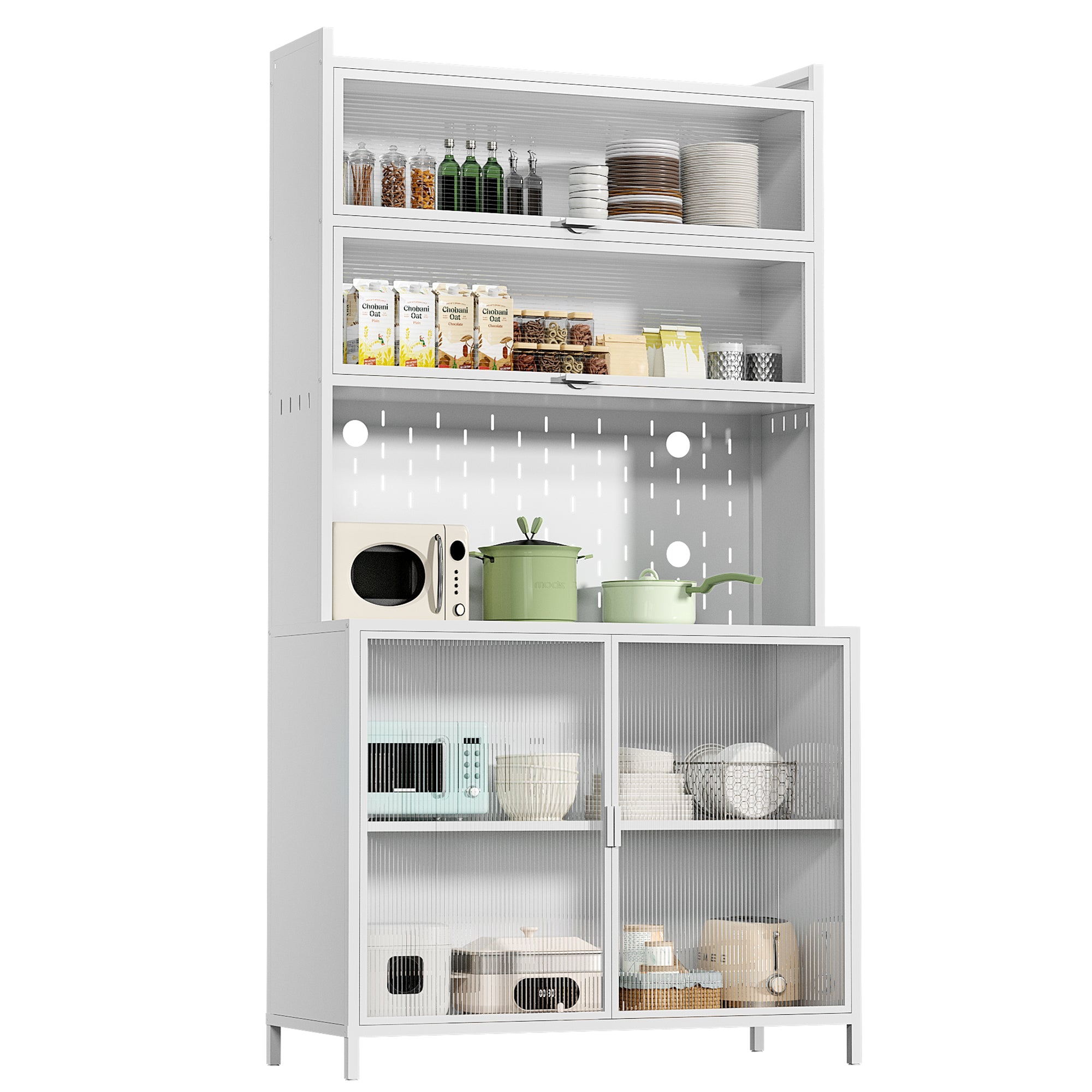 Large Kitchen Storage Cabinet | 73" Pantry Organizer with Flip Doors