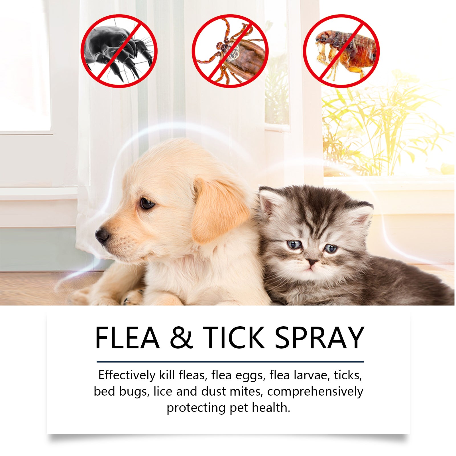 Yegbong Anti-Flea Spray – Mild & Safe Formula for Pets' Skin and Fur