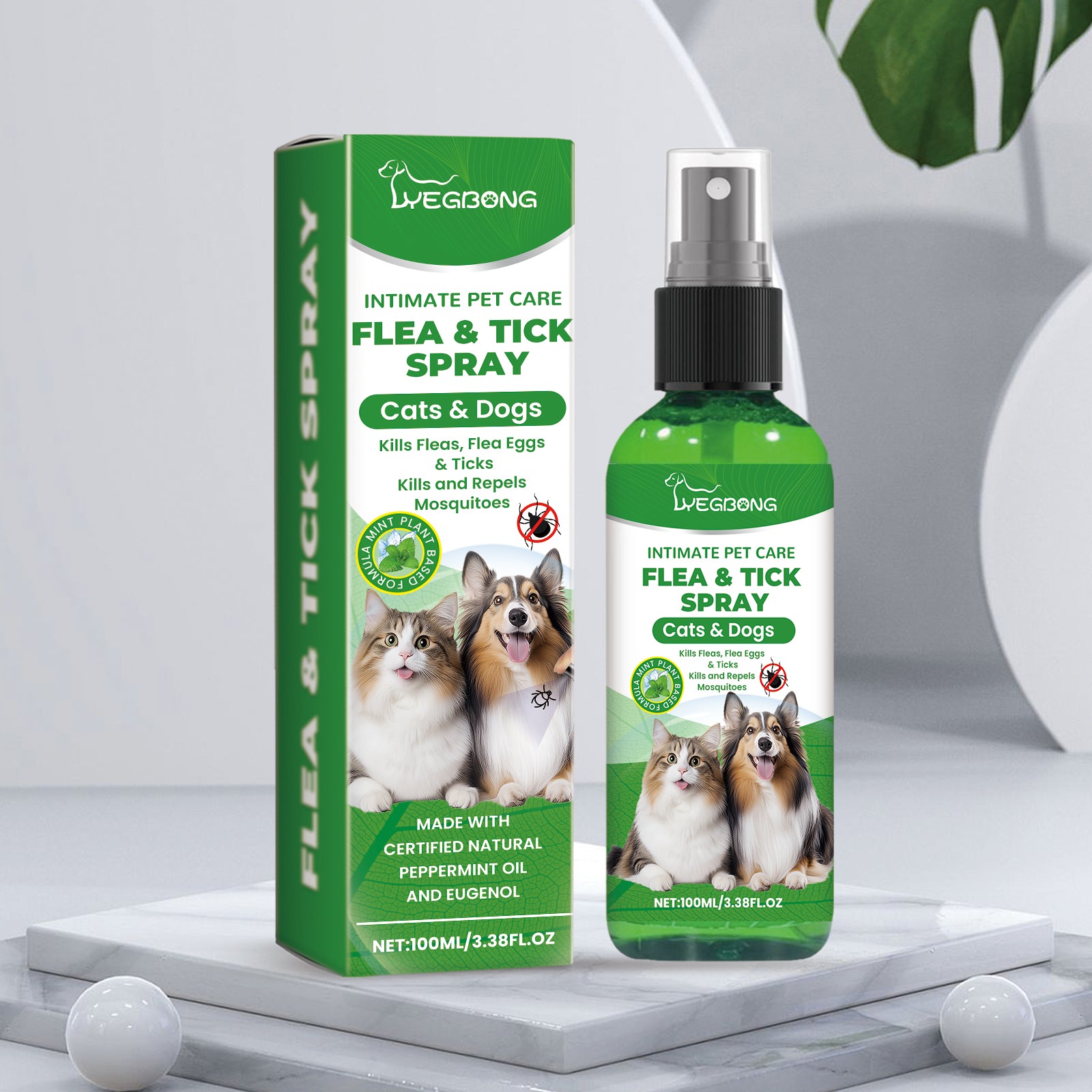Yegbong Anti-Flea Spray – Mild & Safe Formula for Pets' Skin and Fur