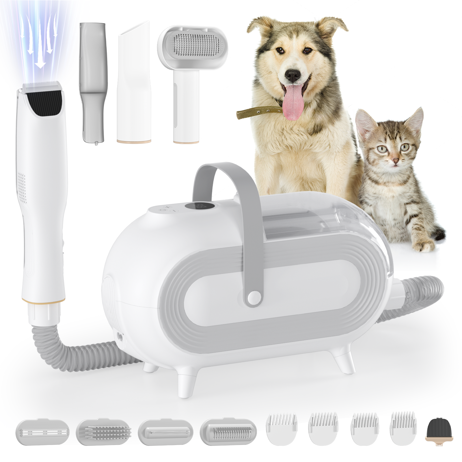 OMCPET 7-in-1 Pet Grooming Vacuum for Dogs & Cats
