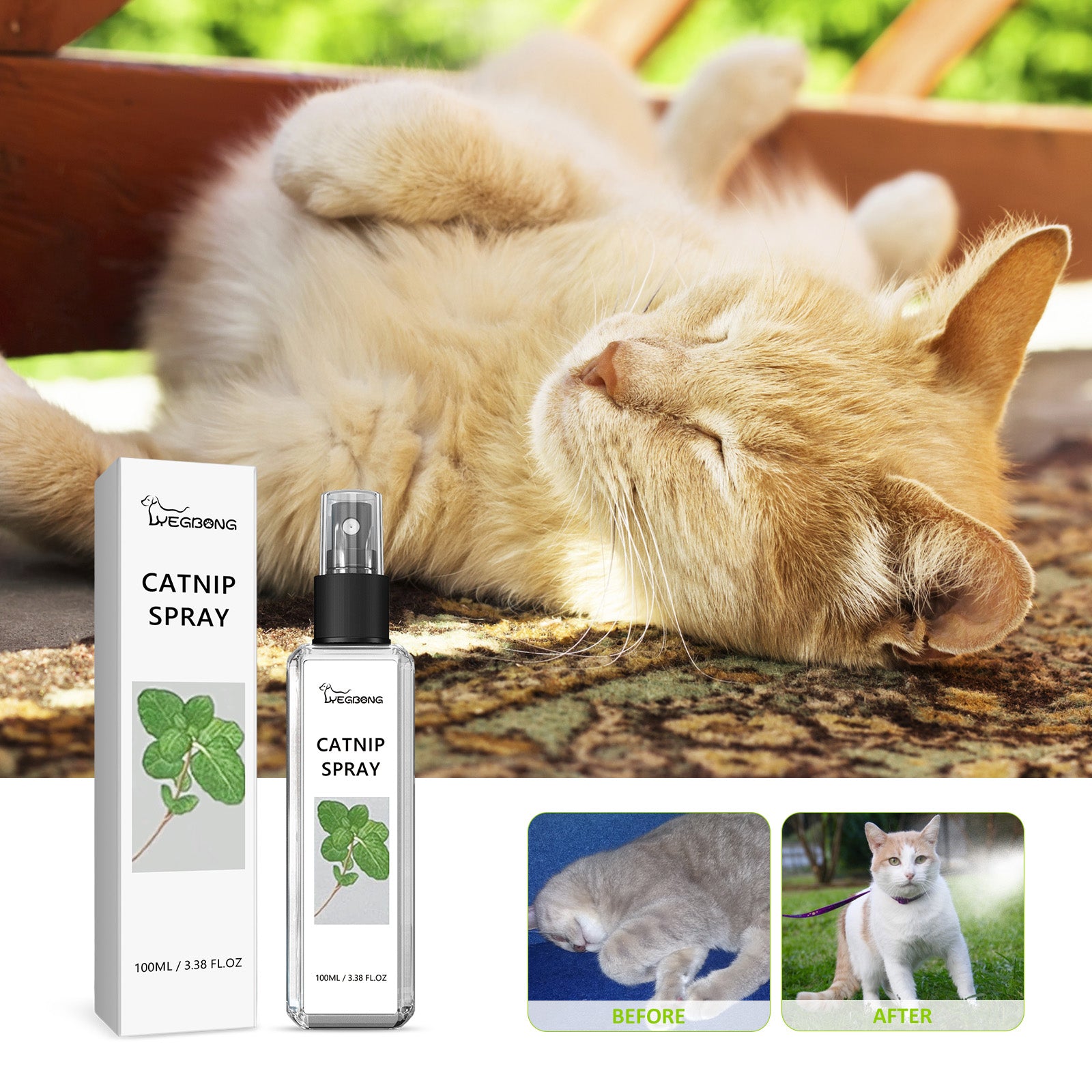 Yegbong Cat Calming Spray with Catnip – Relax & Revive Instantly
