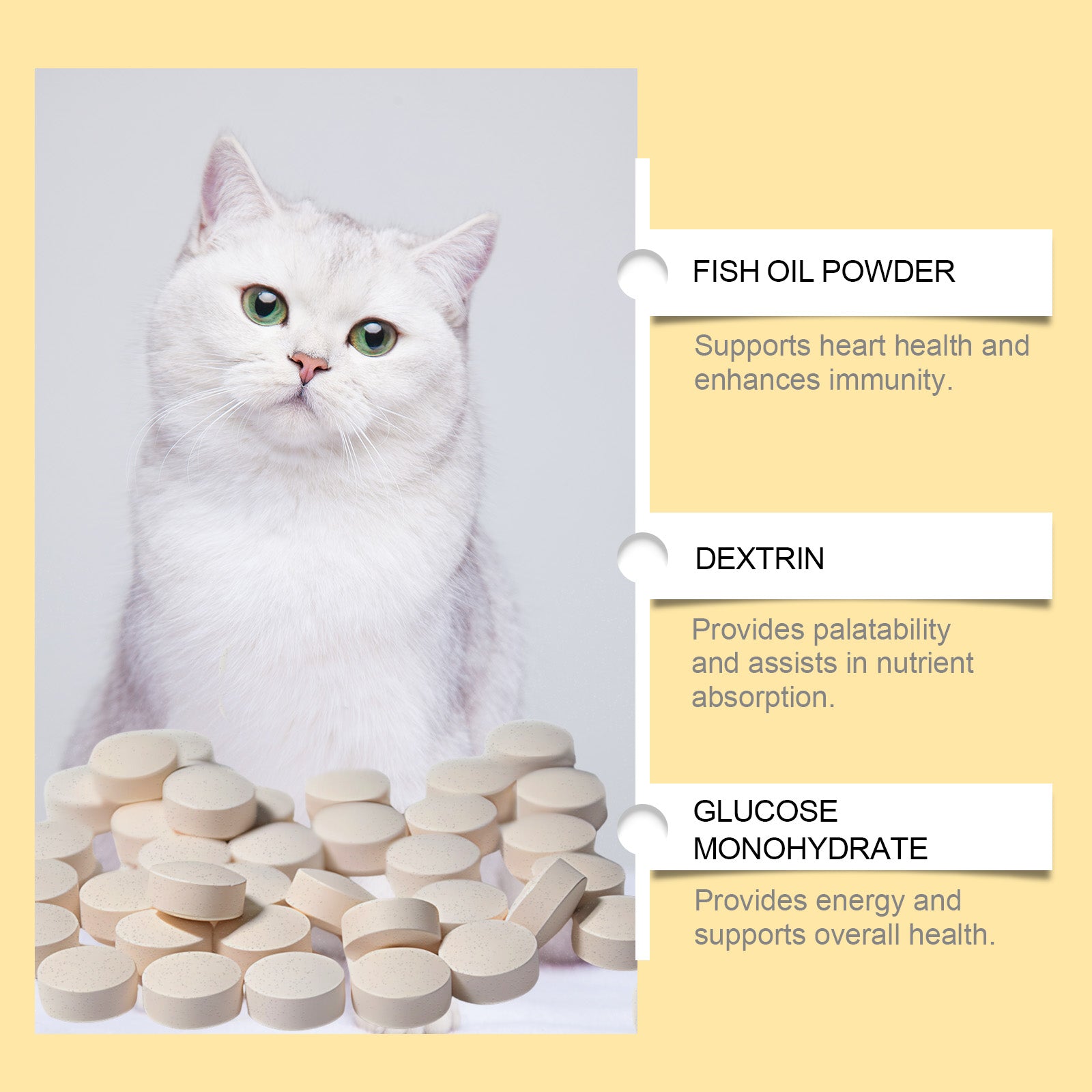 Yegbong Cat Vitamins with Fish Oil – Skin, Fur & Immune Support