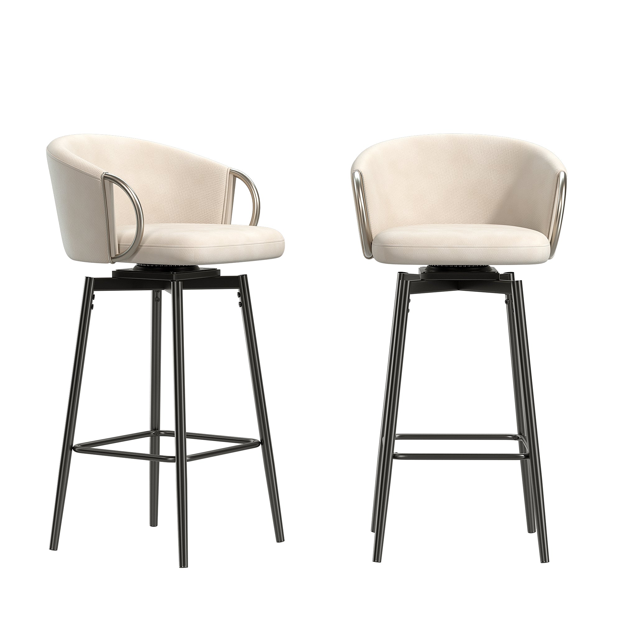 Set of 2 Modern 30'' Velvet Bar Stools