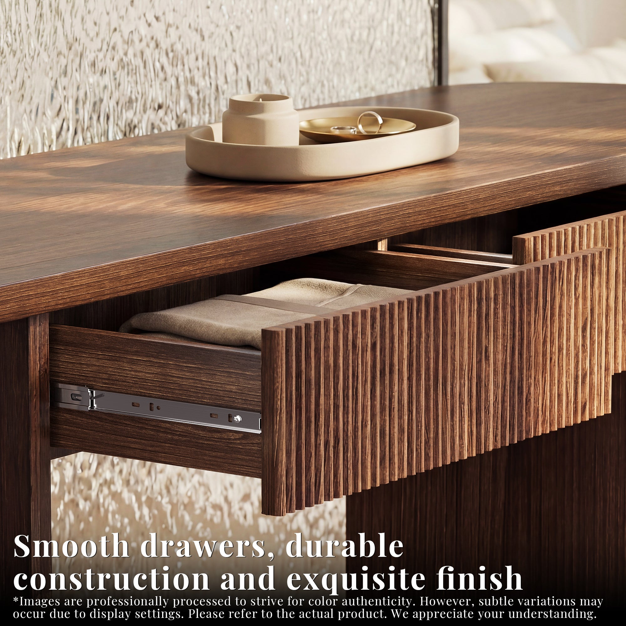 OMCHOM 63-Inch Farmhouse Console Table with Storage with 2 drawers,Entryway Sofa Table for Living Room Use, Hallway Behind Couch Farmhouse Home Decor Wood Piece