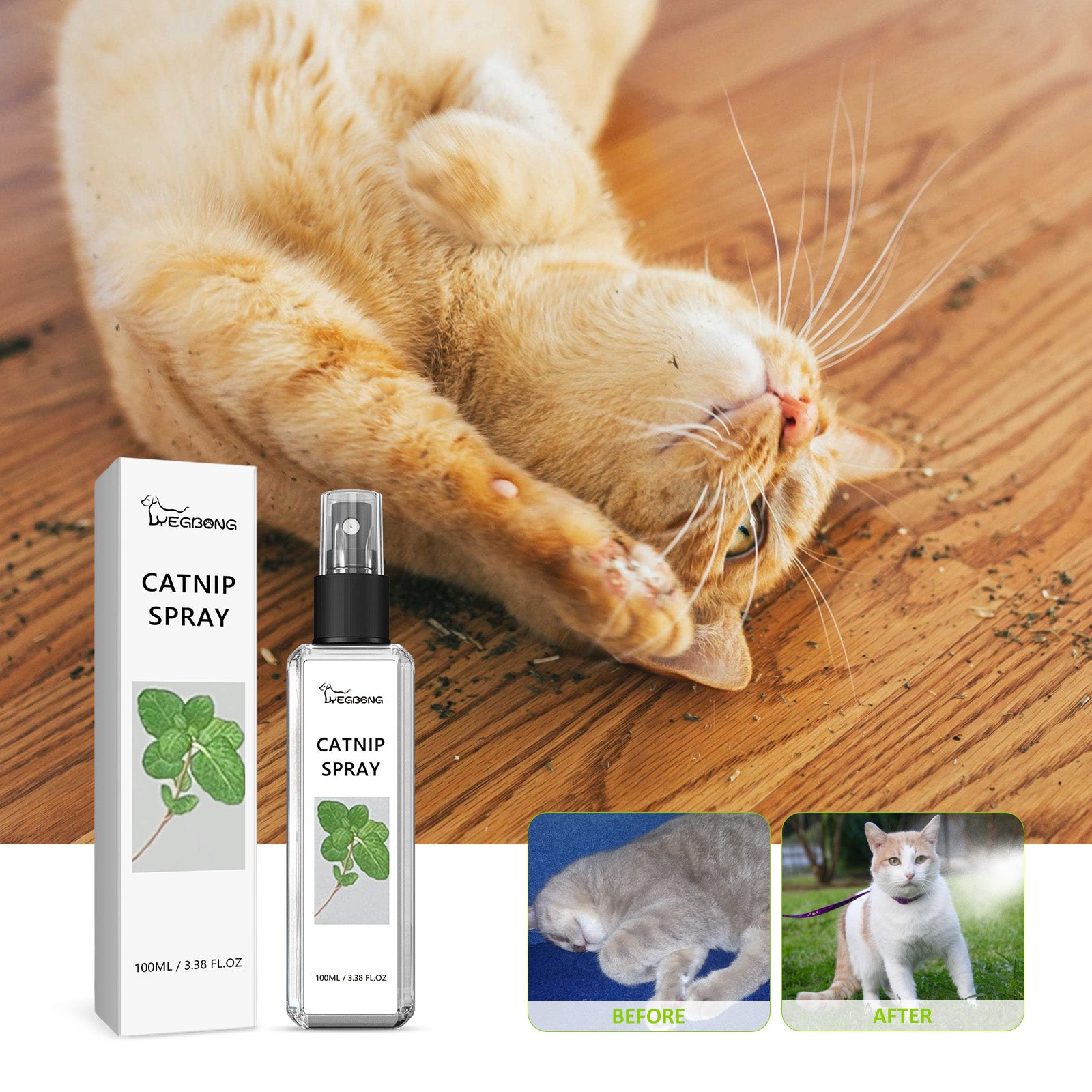 Yegbong Cat Calming Spray with Catnip – Relax & Revive Instantly