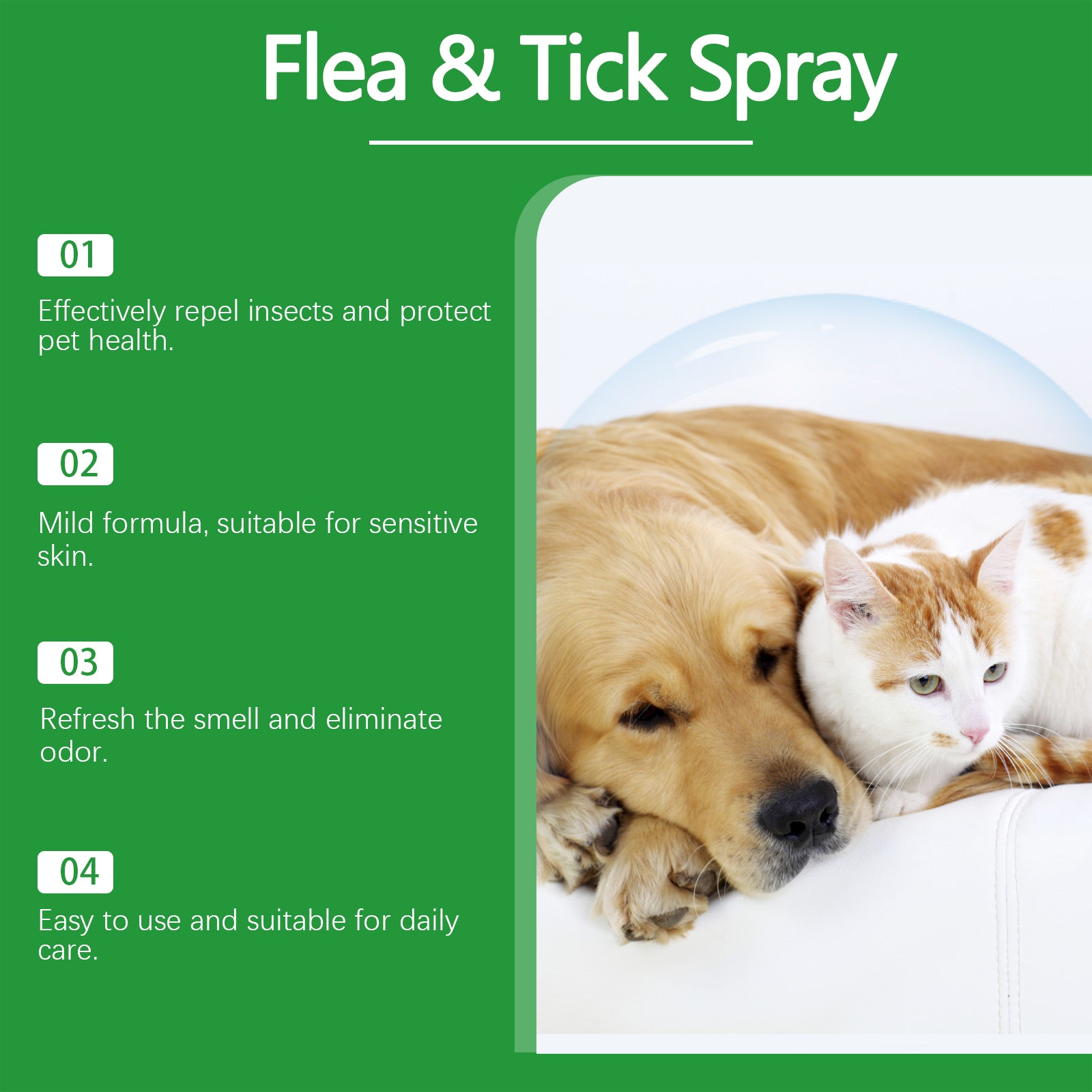 Yegbong Anti-Flea Spray – Mild & Safe Formula for Pets' Skin and Fur
