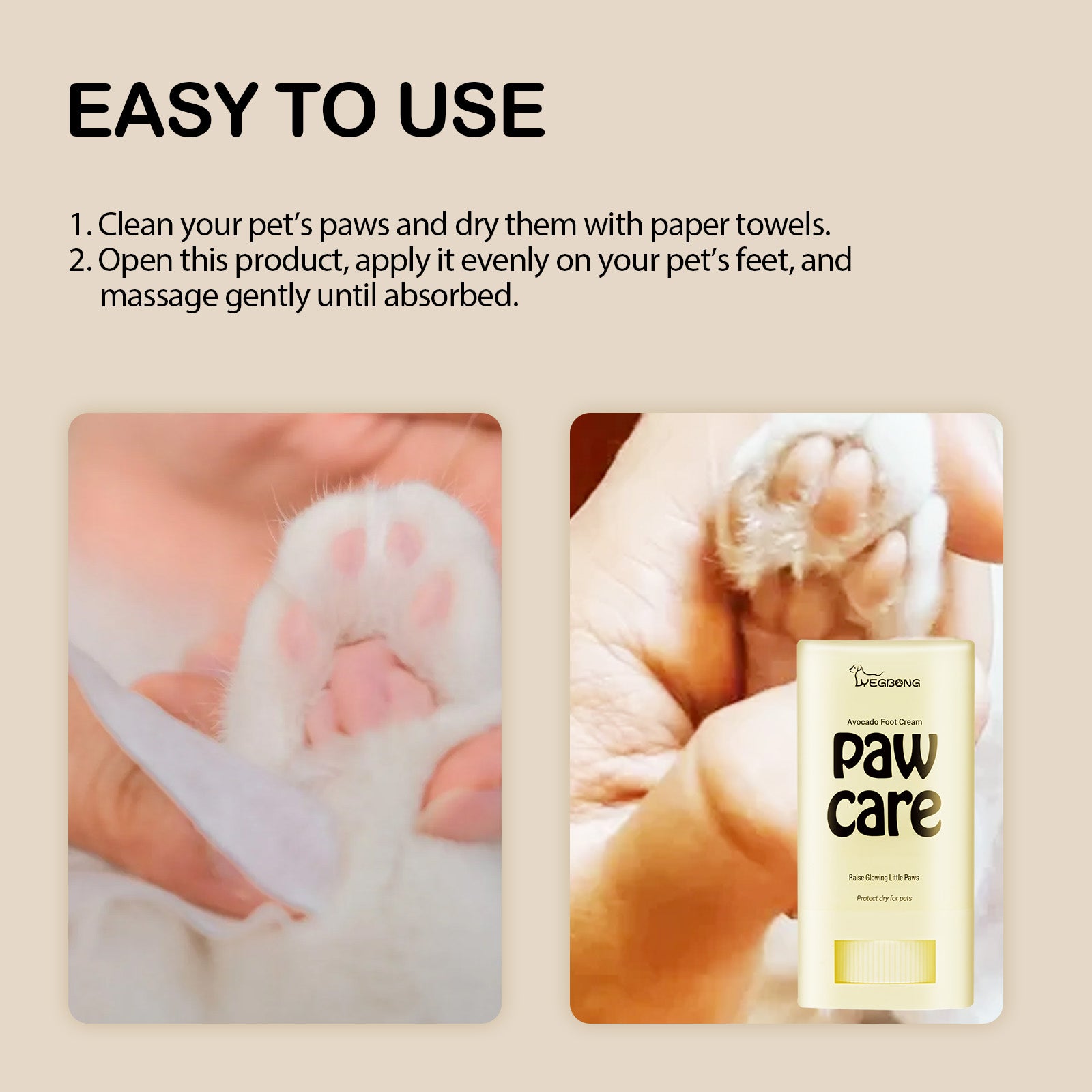 Yegbong Pet Paw Cream – Hydrating Balm for Dry, Rough Paws