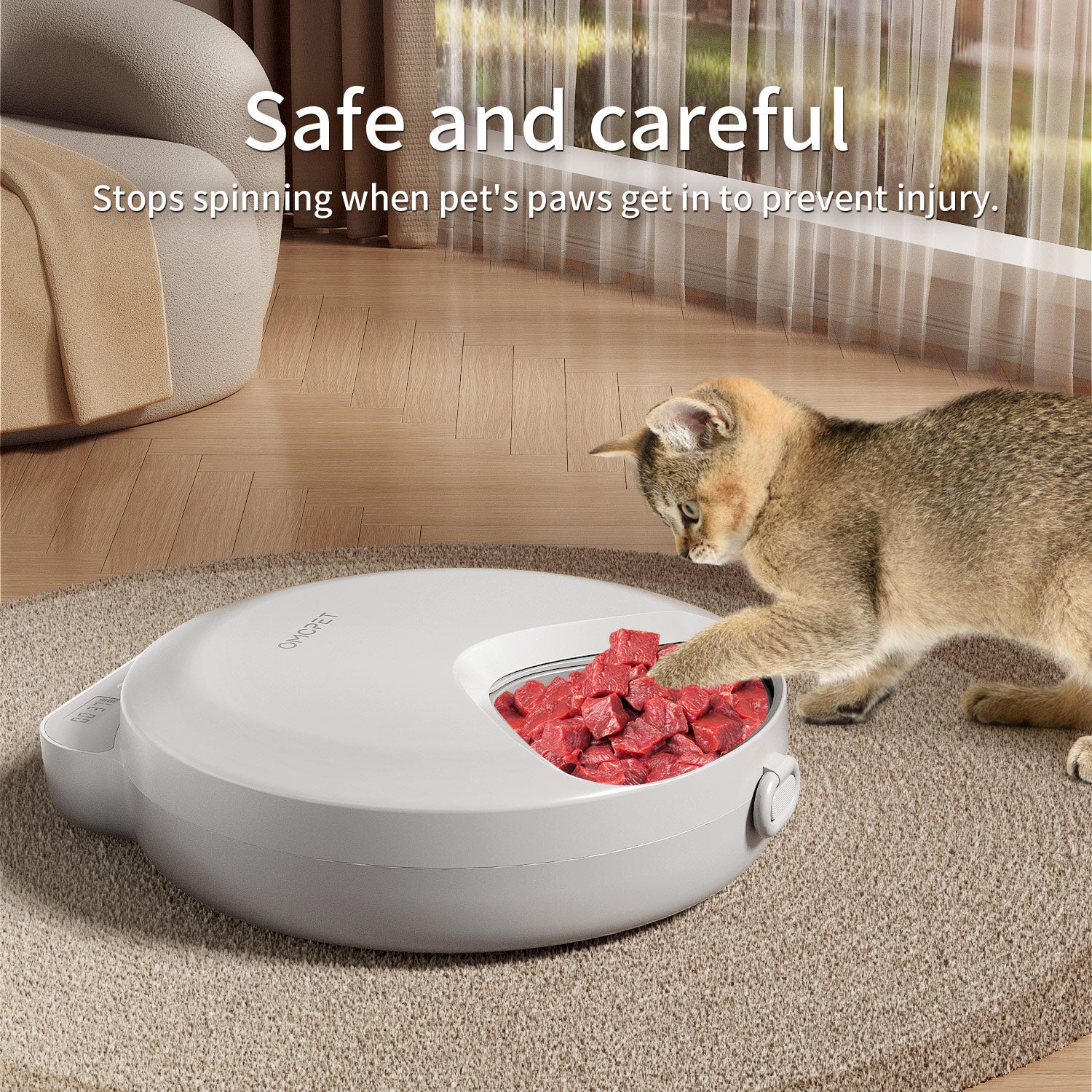 OMCPET Cat Feeder for Wet Food – Fresh & Timed Meals for Cats