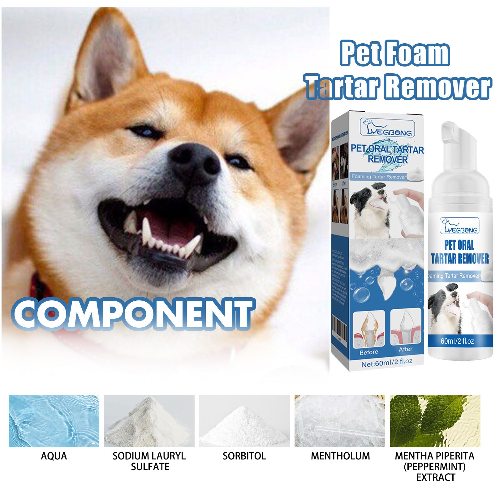 Yegbong Pet Mouth Foam – Clean Teeth, Remove Tartar, Stop Bad Breath