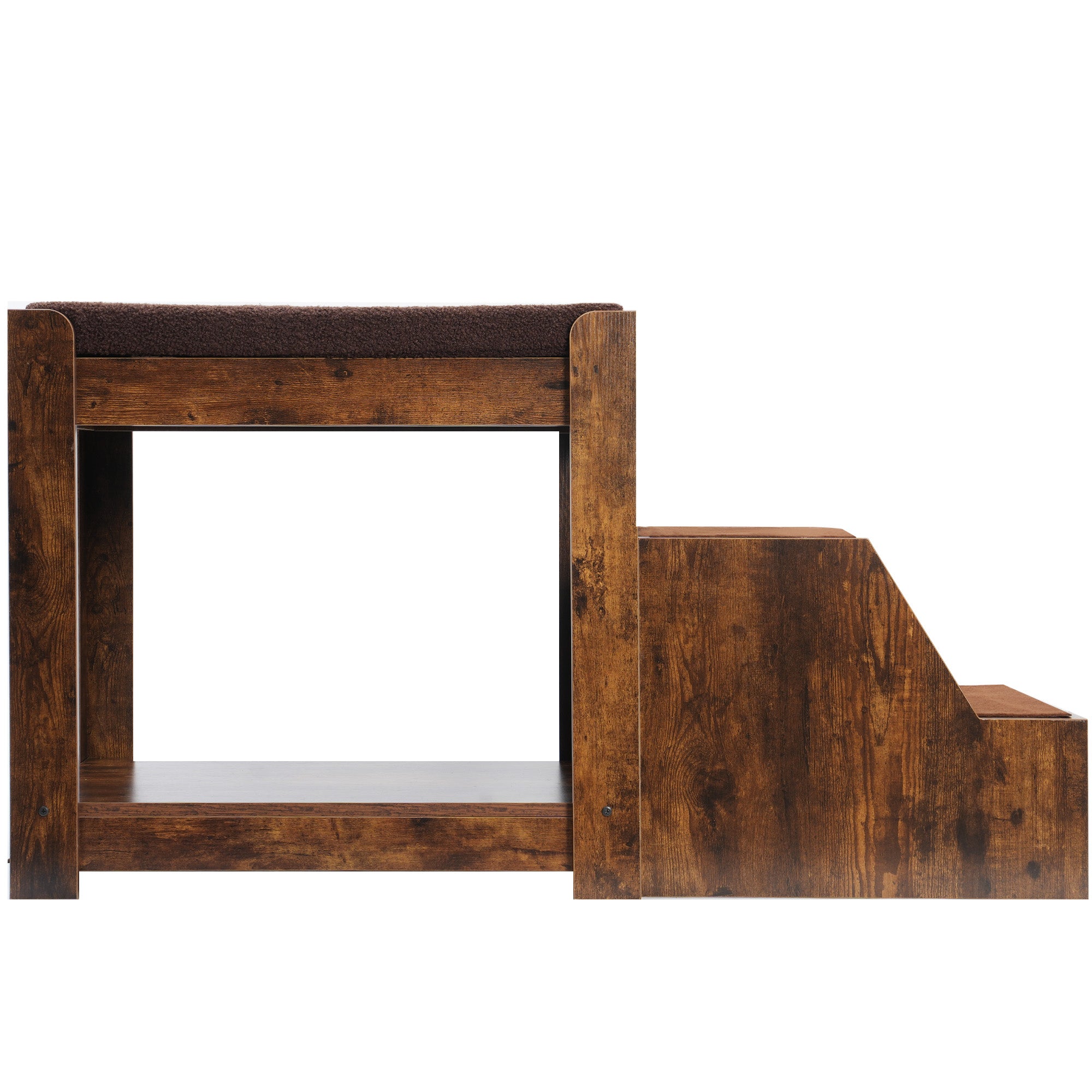 OMCPET Elevated Pet Bed with Stairs – Cozy Double-Layer Design for Small Pets