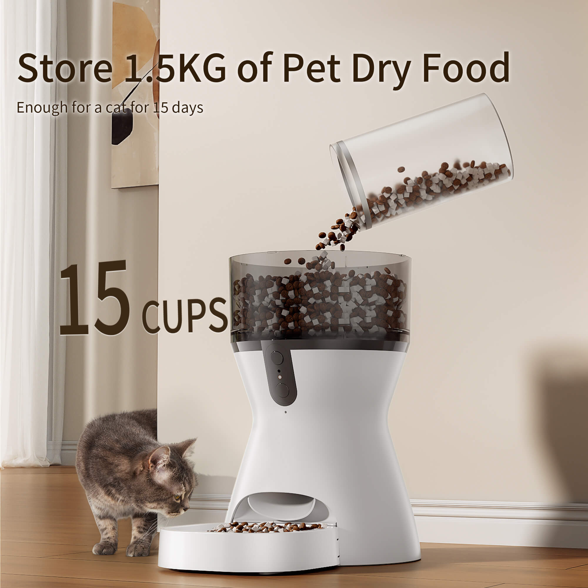OMCPET Elevated Cat Bowl – Small Raised Feeder for Spine Protection