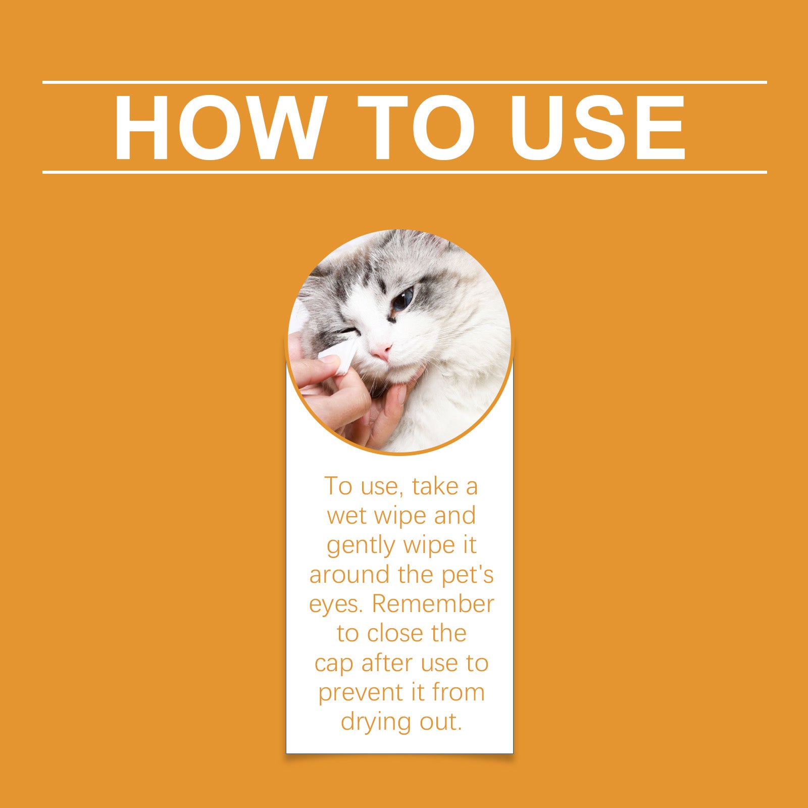 Yegbong Pet Eye Wipes – Tear Stain Remover for Dogs & Cats