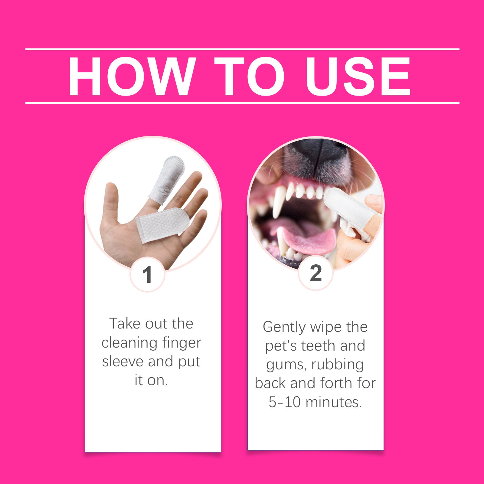 Yegbong Cat & Dog Tooth Wipes – Easy Finger Tooth Cleaner for Pets
