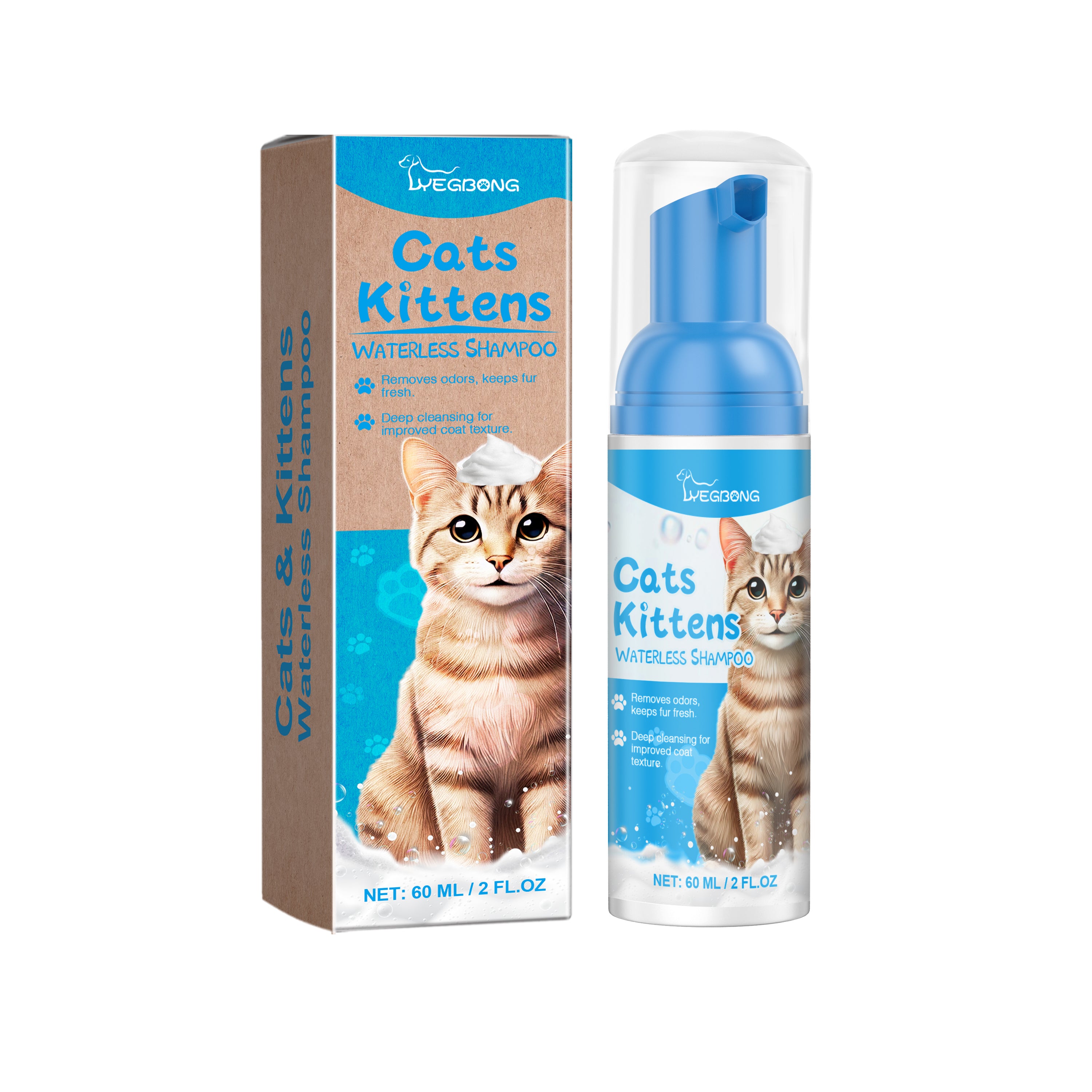 Yegbong Cat Cleaning Mousse – No-Rinse Foam for Waterless Grooming
