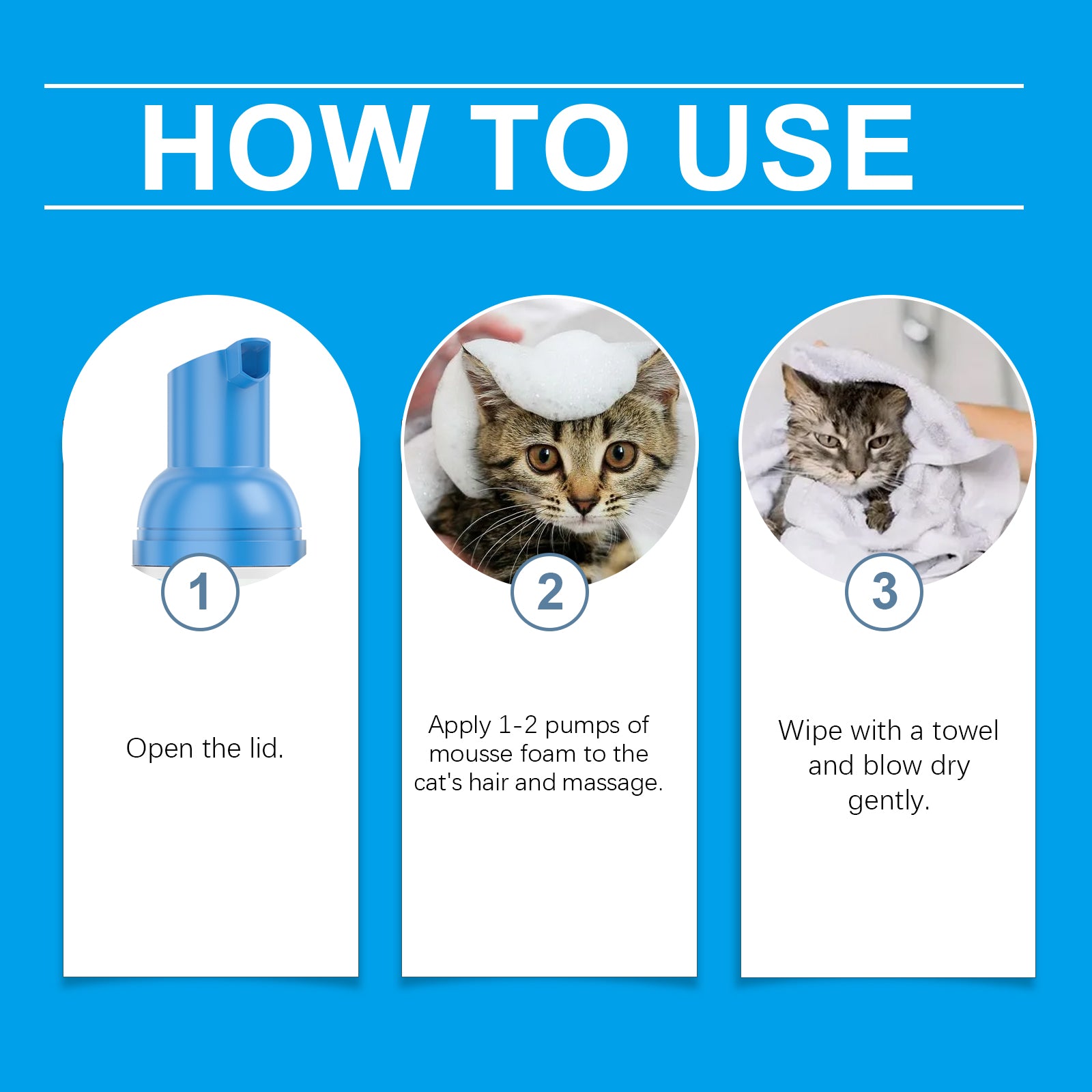 Yegbong Cat Cleaning Mousse – No-Rinse Foam for Waterless Grooming