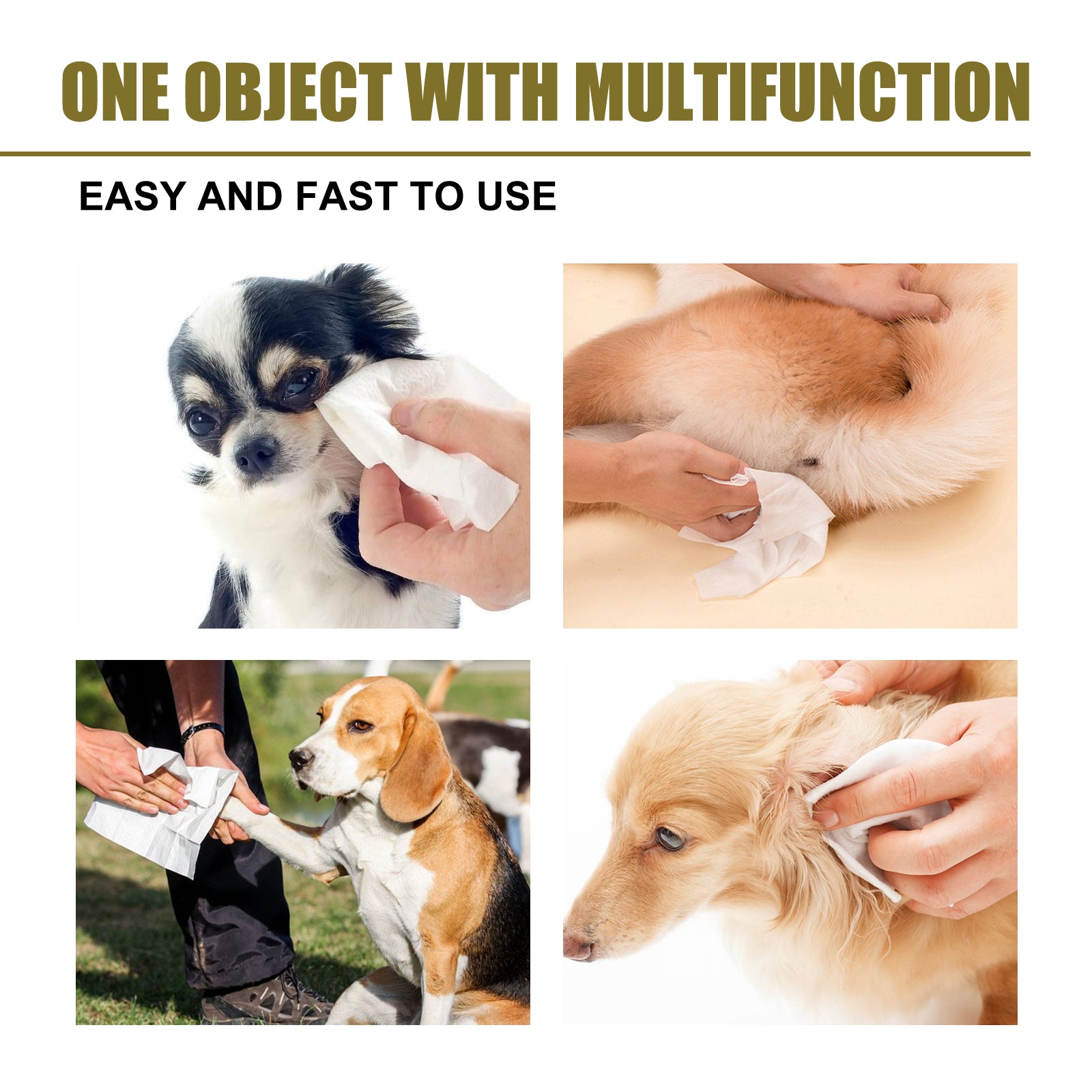 Yegbong Multi-Purpose Pet Wipes – Ear, Eye & Body Cleaning Wipes