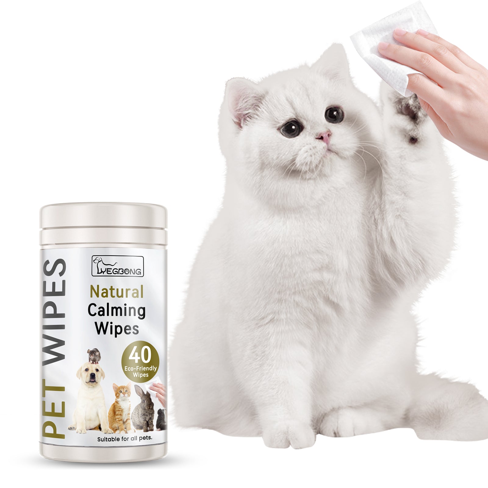 Yegbong Multi-Purpose Pet Wipes – Ear, Eye & Body Cleaning Wipes