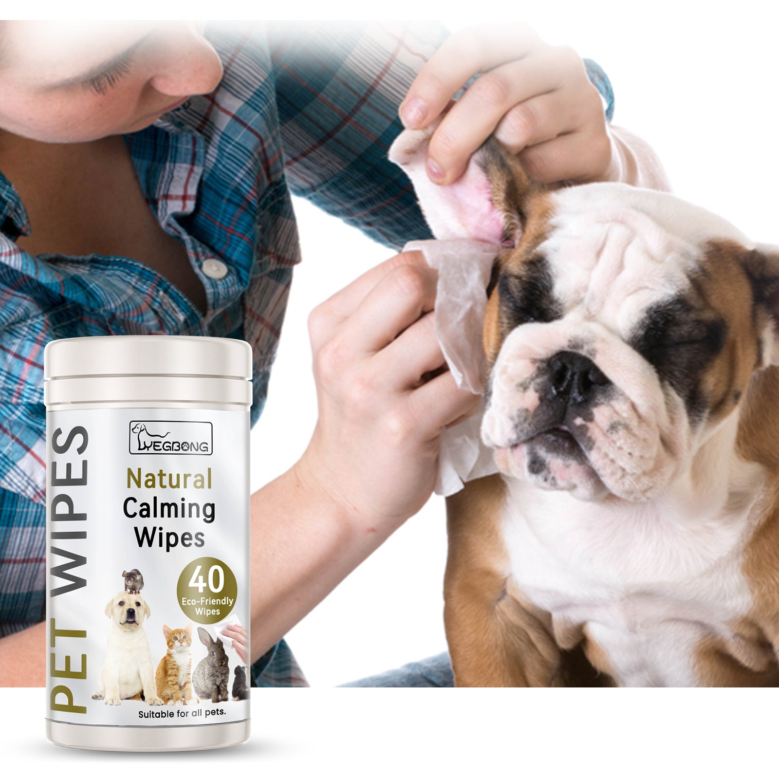 Yegbong Multi-Purpose Pet Wipes – Ear, Eye & Body Cleaning Wipes