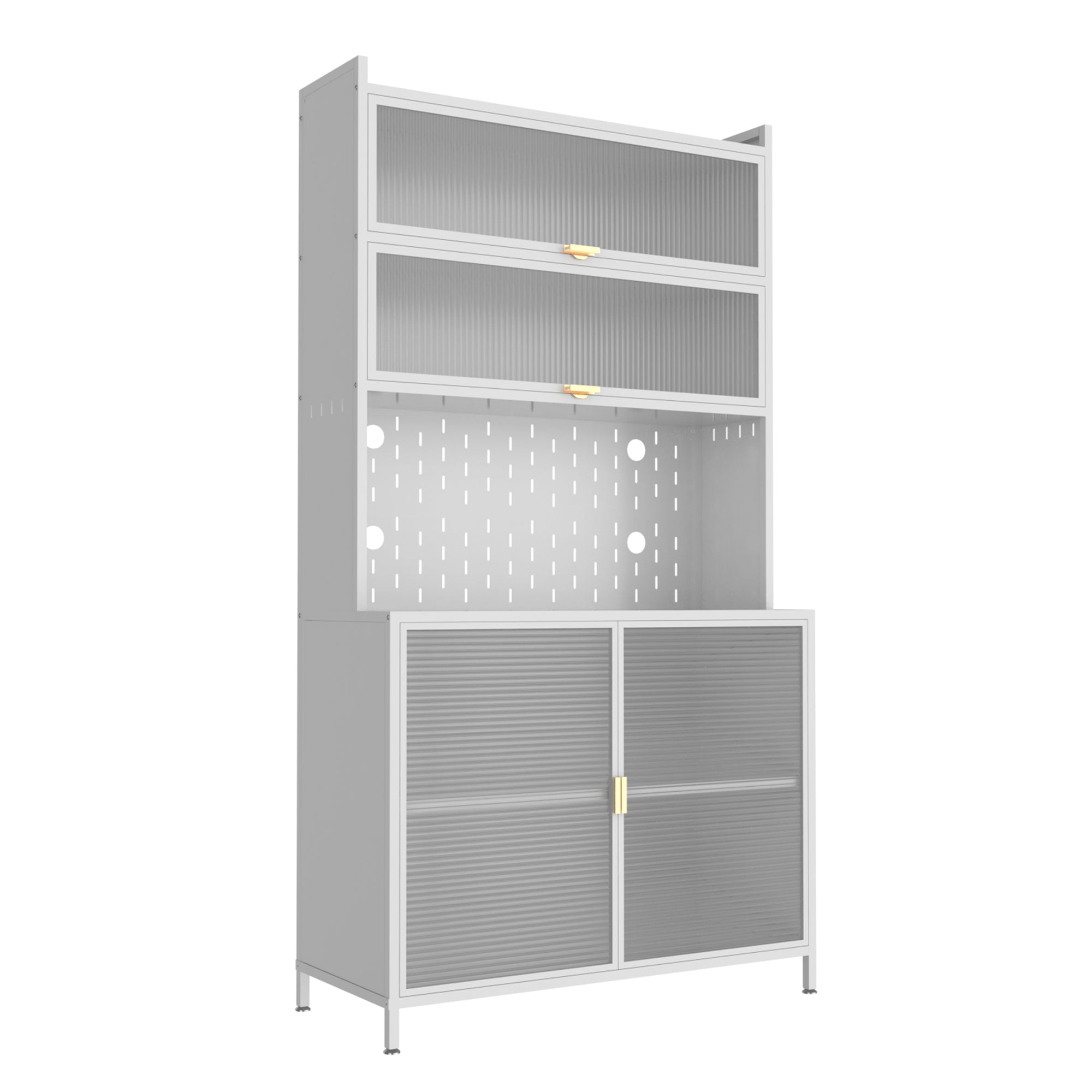 Large Kitchen Storage Cabinet | 73" Pantry Organizer with Flip Doors