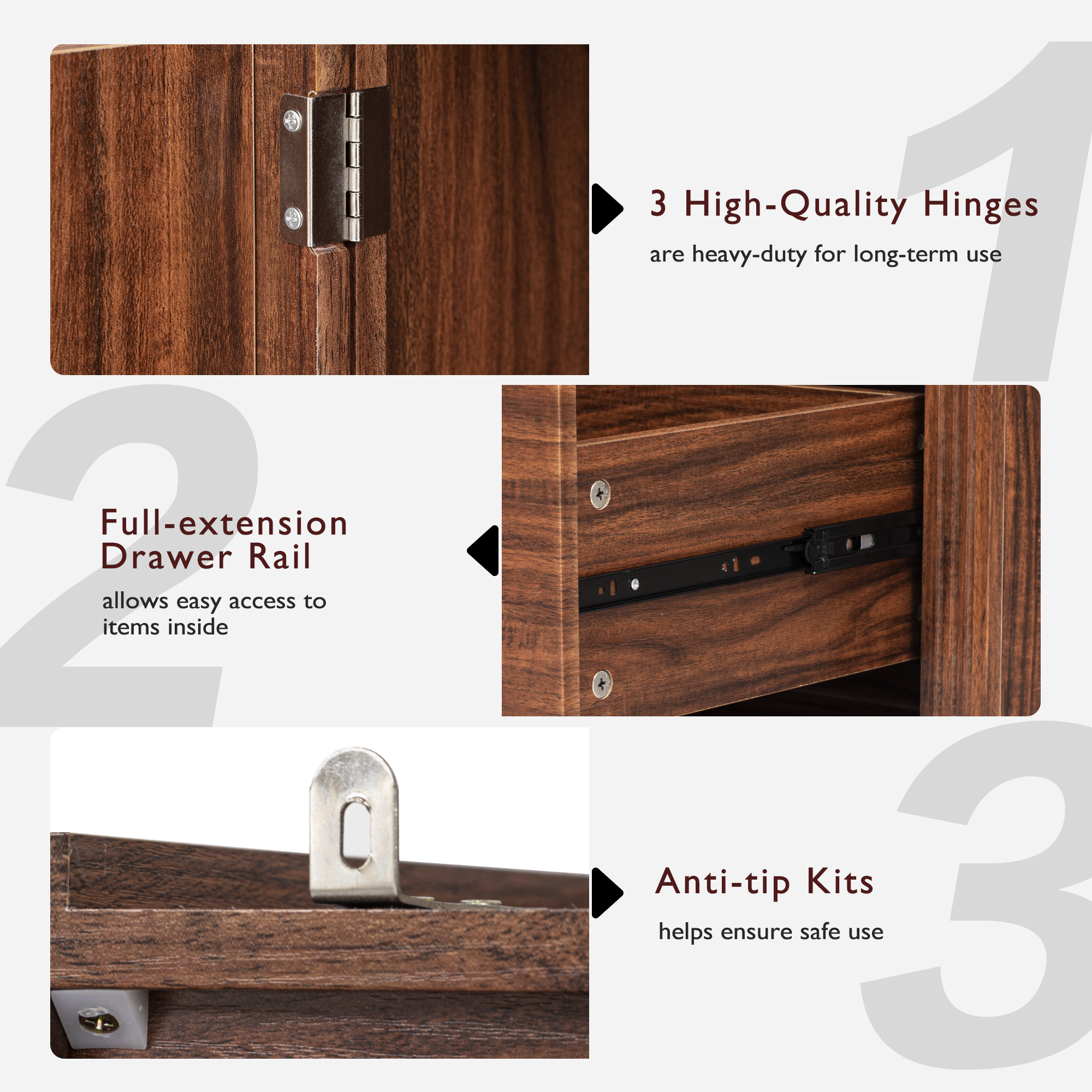 K&K 71" Farmhouse Kitchen Pantry Cabinet with Storage Brown