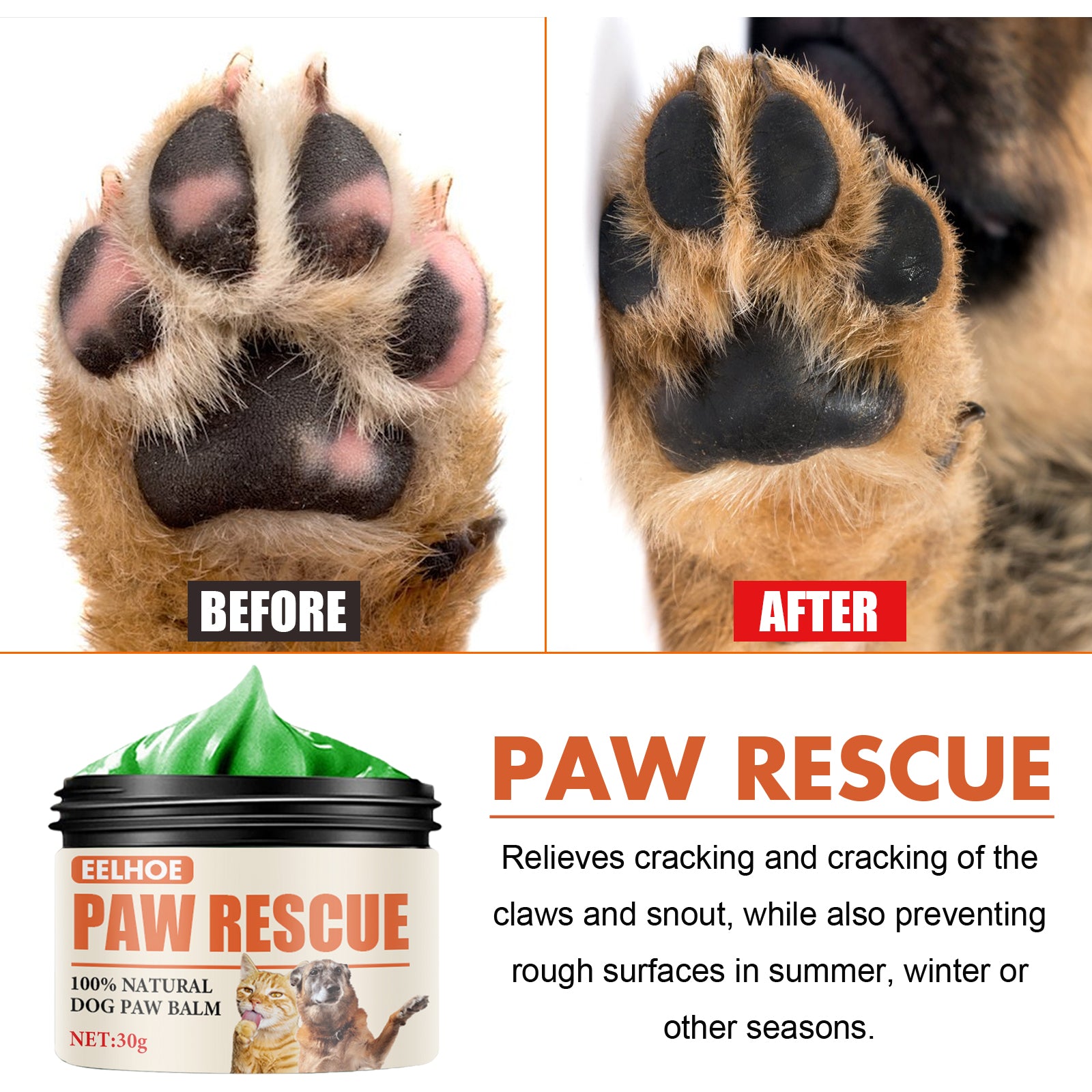 EELHOE Paw Protection Balm – Soothe & Repair Cracked Pads for Pets