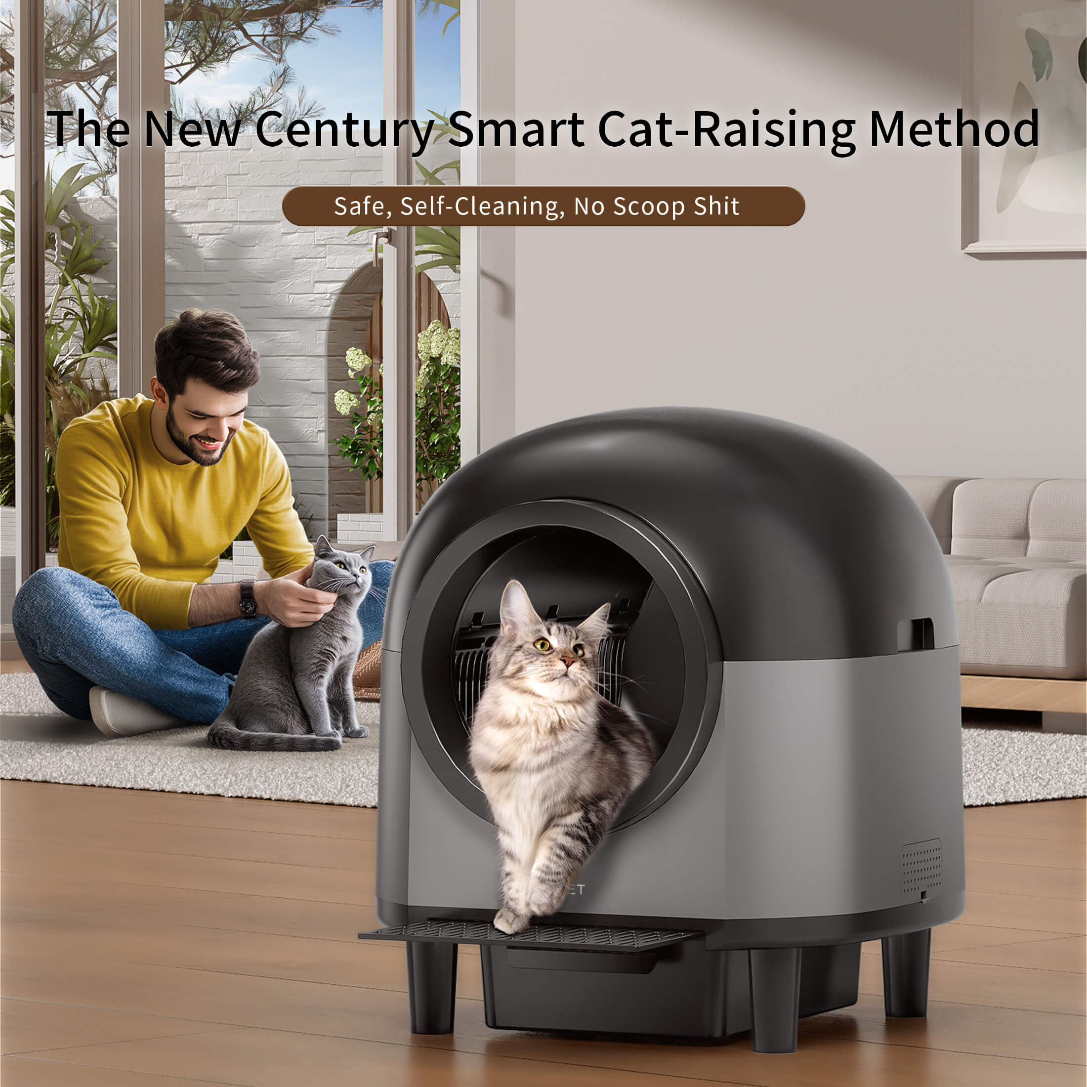 OMCPET M1 Smart Self-Cleaning Cat Litter Box with Odor Control