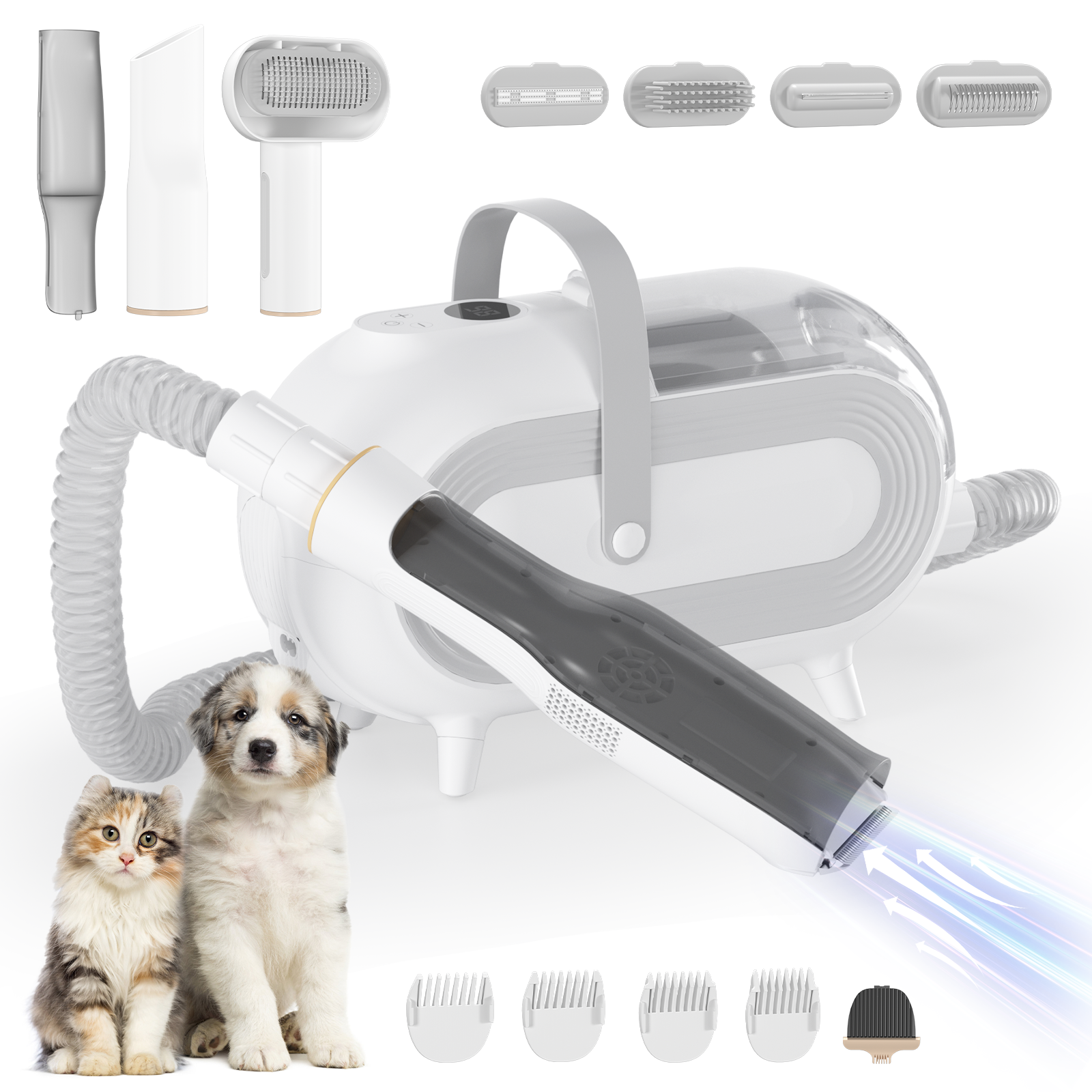 OMCPET 7-in-1 Pet Grooming Vacuum for Dogs & Cats