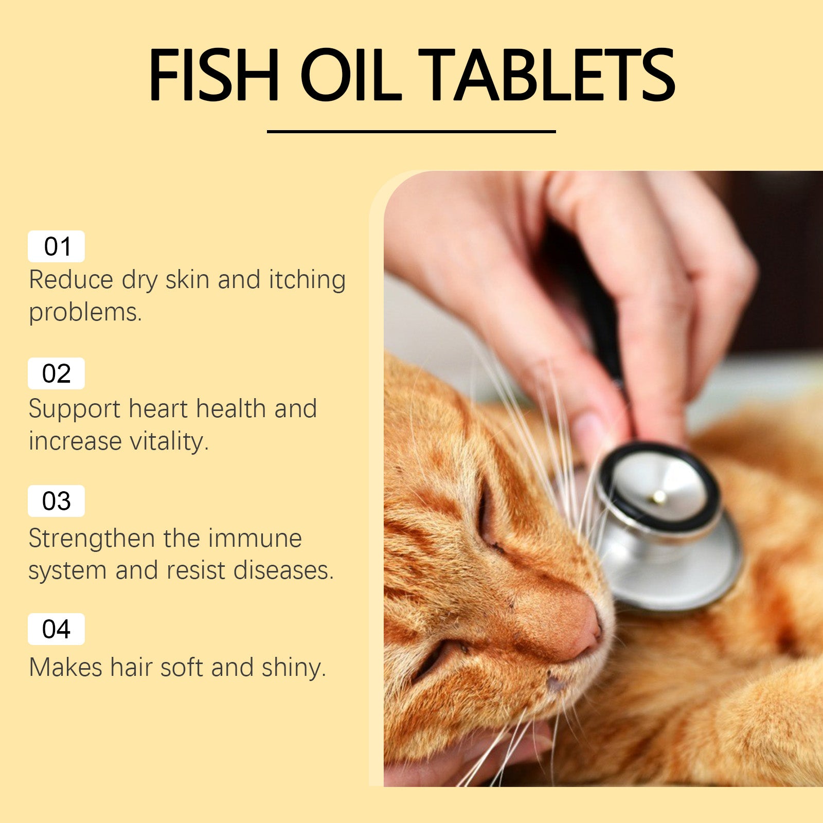 Yegbong Cat Vitamins with Fish Oil – Skin, Fur & Immune Support