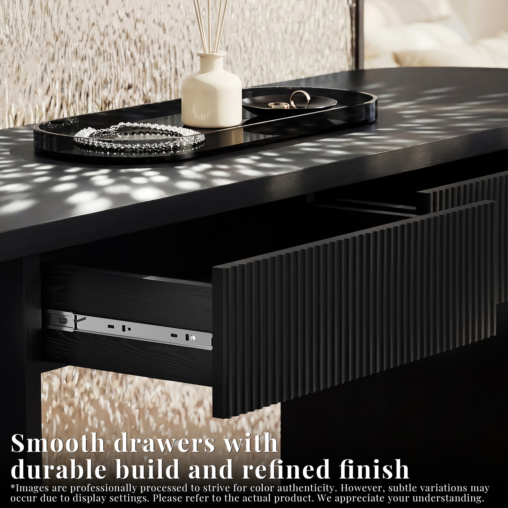 OMCHOM 63-Inch Farmhouse Console Table with Storage with 2 drawers，Entryway Sofa Table for Living Room Use, Hallway Behind Couch Farmhouse Home Decor Wood Piece