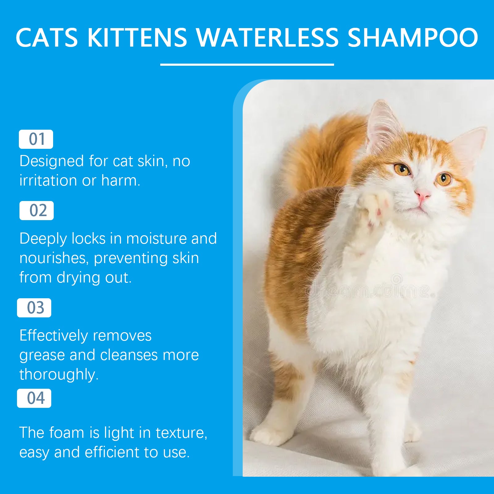 Yegbong Cat Cleaning Mousse – No-Rinse Foam for Waterless Grooming