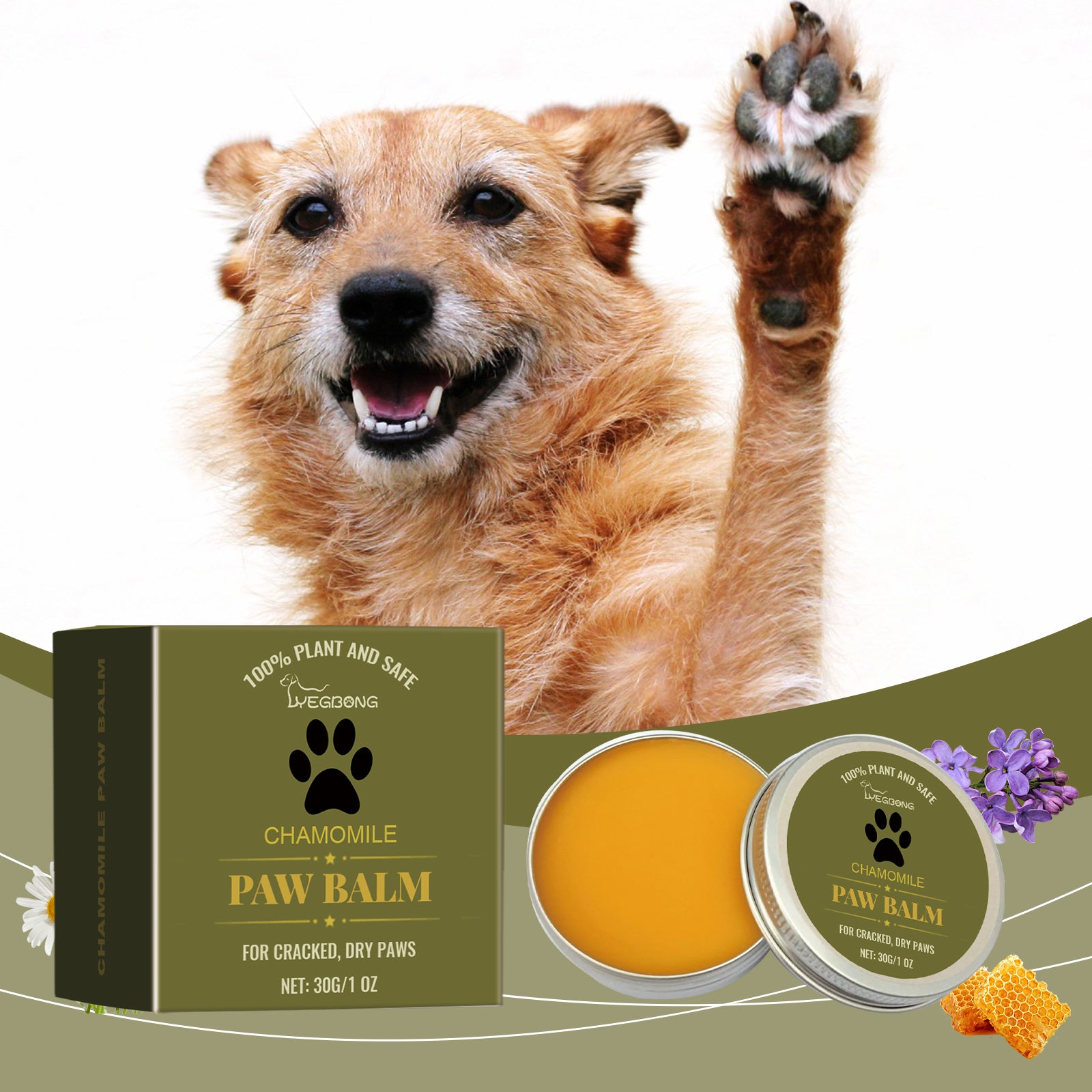 Yegbong Paw Balm for Dogs & Cats – Moisturizing Pet Paw Care Cream