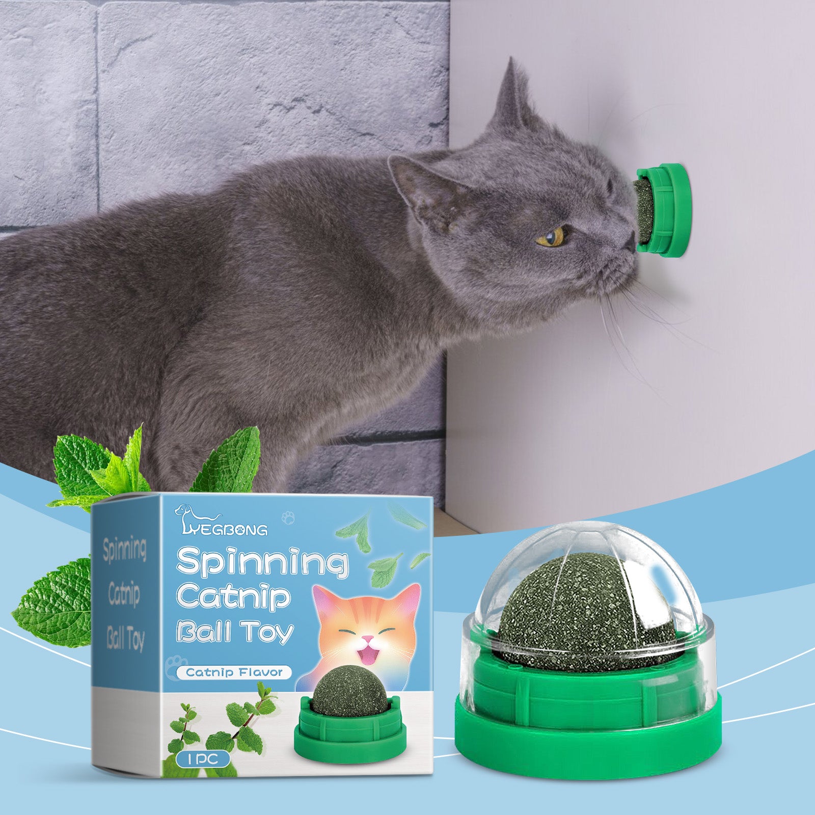 OMCPET Cat Dental Toy – Catnip Ball with Mint Flavor