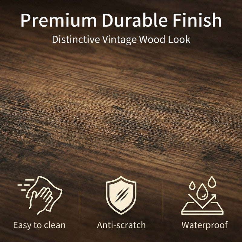 CATLK 81.50" Tall Storage Cabinet - Side Cabinet with Storage Shelves, Narrow Bookcase with 2 Doors, 3 Open Shelves & USB Port for Bathroom, Living Room or Kitchen, Rustic Brown