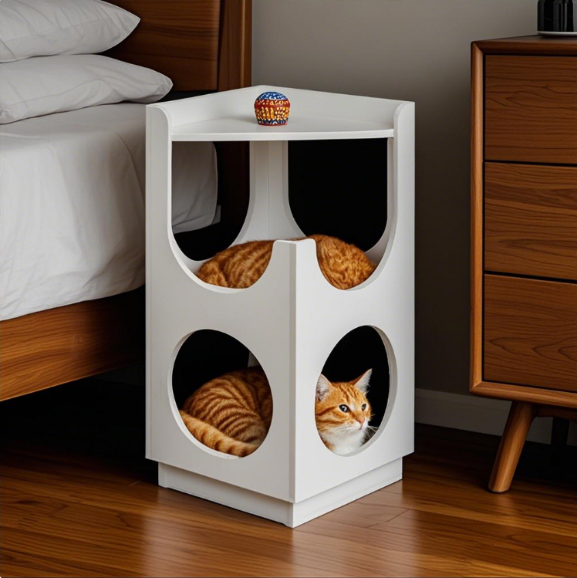 Double-Layer Cat House for Indoor Cats | Hollow Design Cat Furniture