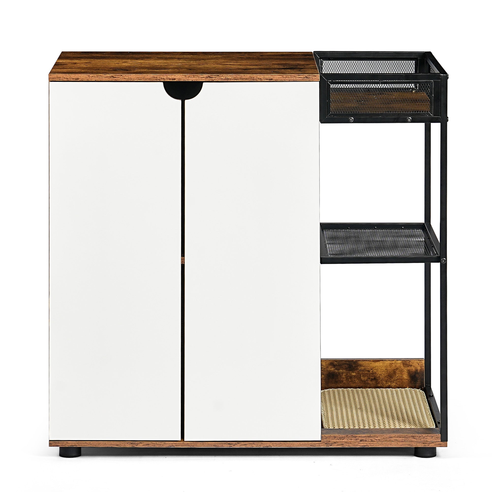 OMCPET Cat Litter Box Enclosure – Multi-Cat Cabinet with Hidden Storage Design