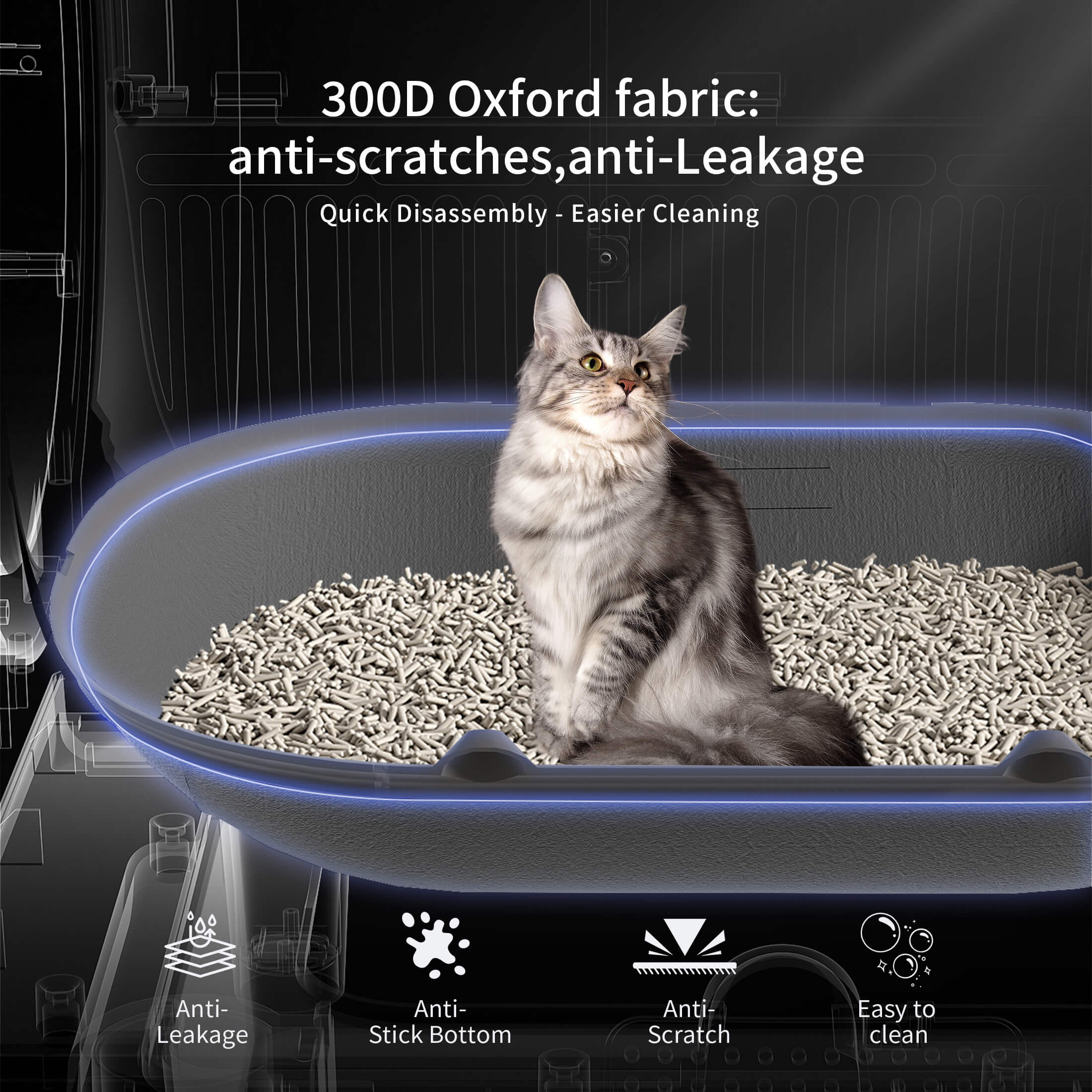 OMCPET M1 Smart Self-Cleaning Cat Litter Box with Odor Control